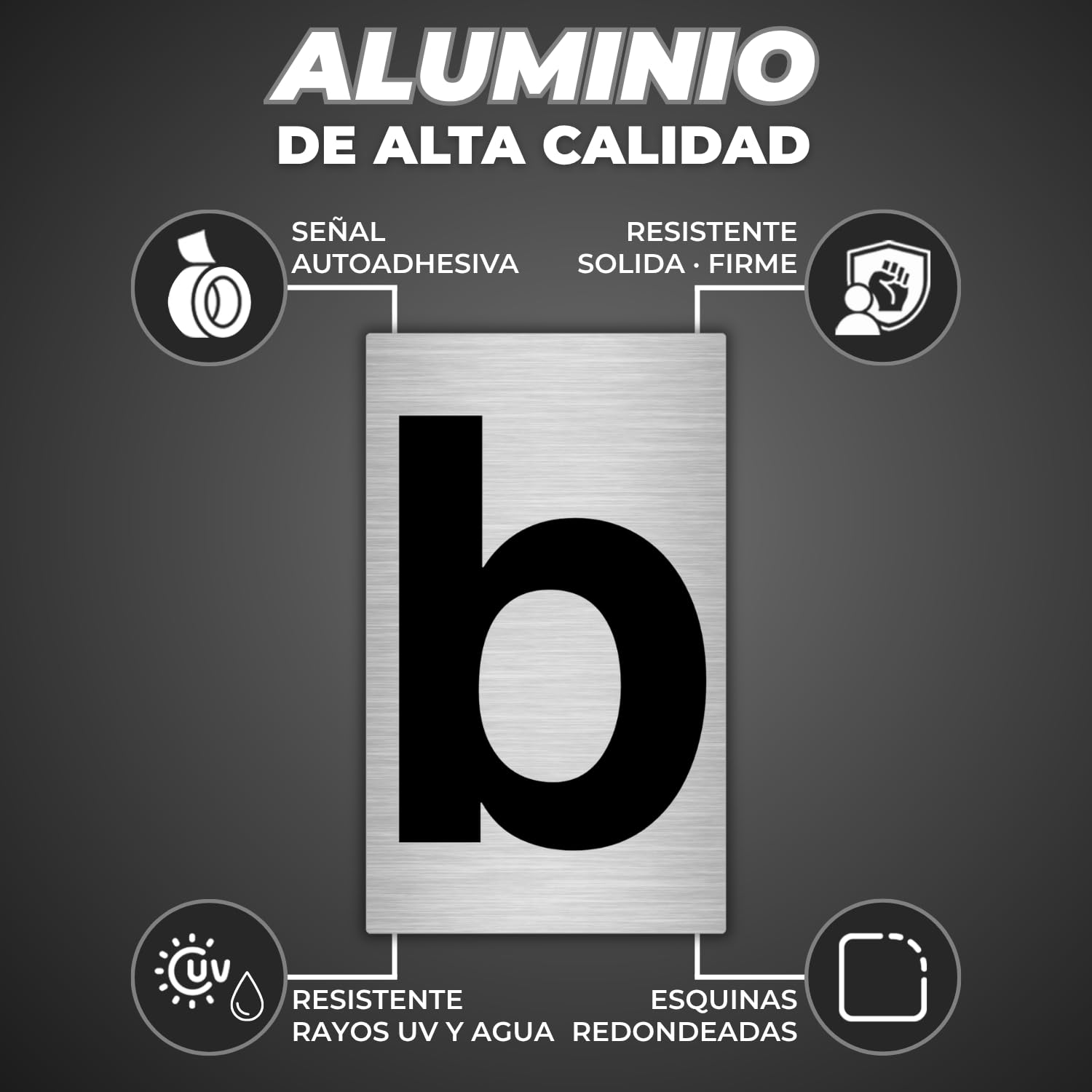 LEIASA | Número para Casa - 6x10 cm - Aluminio - Placa Numeración Portal - Dígito Buzón - Cifra Puerta - Rótulo Vivienda - Cartel Dirección - Señal Número Edificio - Grosor 0.8 mm - Gris (b, 100mm)