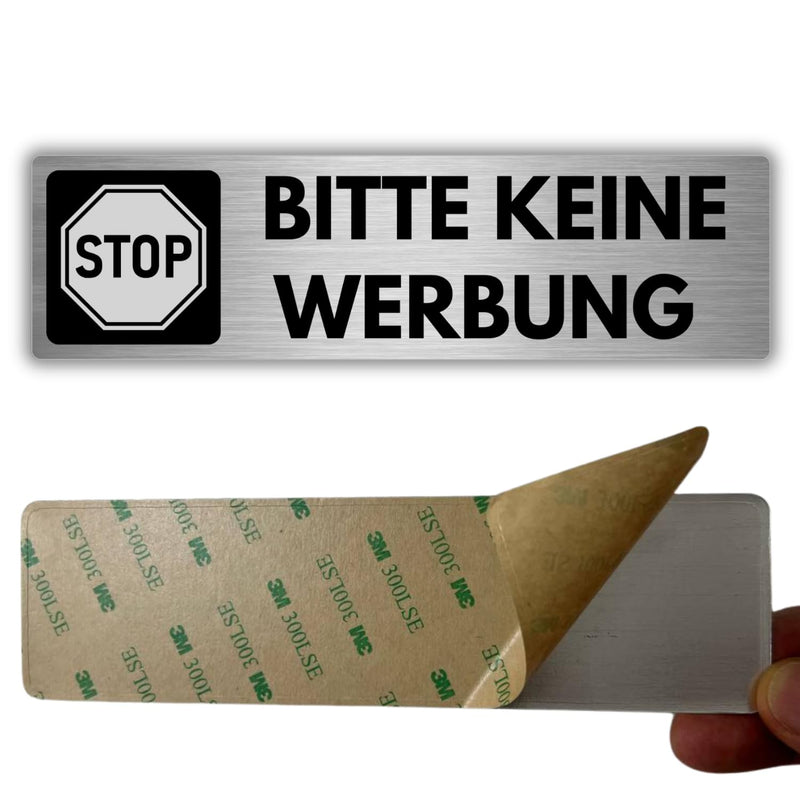 LEIASA | Selbstklebendes Schild: Bitte keine Werbung - 5x18 cm - Dicke
