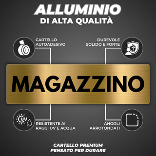 LEIASA | Segnale Magazzino - 5x18 cm - Alluminio - Targa Area Stoccagg