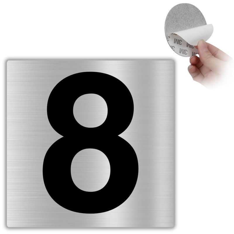 LEIASA | Hausnummer Selbstklebend - 10x10 cm - Aluminium - Schild Apar