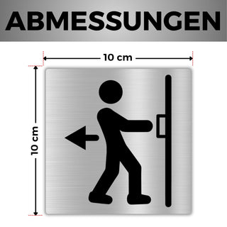 LEIASA | Selbstklebendes "Ziehen"-Schild – 10x10 cm – 0,8 mm Dicke – A