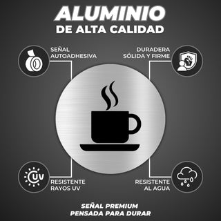 Türschild Cafeteria Pausenraum Aluminium Ø 10 cm | LEIASA
