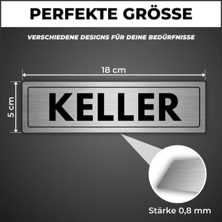 LEIASA | Schild Keller - 5 x 18 cm - Stärke 0,8 mm - Aluminium - Selbs