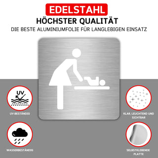 LEIASA | Selbstklebendes WC-Schild für Mutter und Kind - Dicke 0,8 mm 