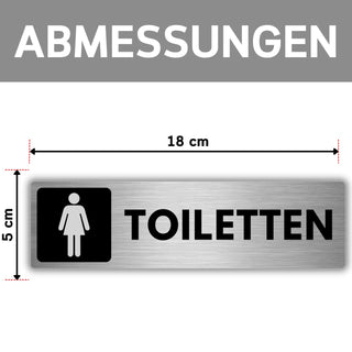 LEIASA | Selbstklebendes Schild Damen-WC - 5x18 cm - Dicke 0,8 mm - Al