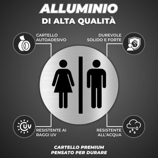 LEIASA | Cartello adesivo per toilette Donna e Uomo - Spessore 0,8 mm 