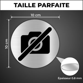LEIASA | Panneau Adhésif Interdiction de Prendre des Photos - Diamètre
