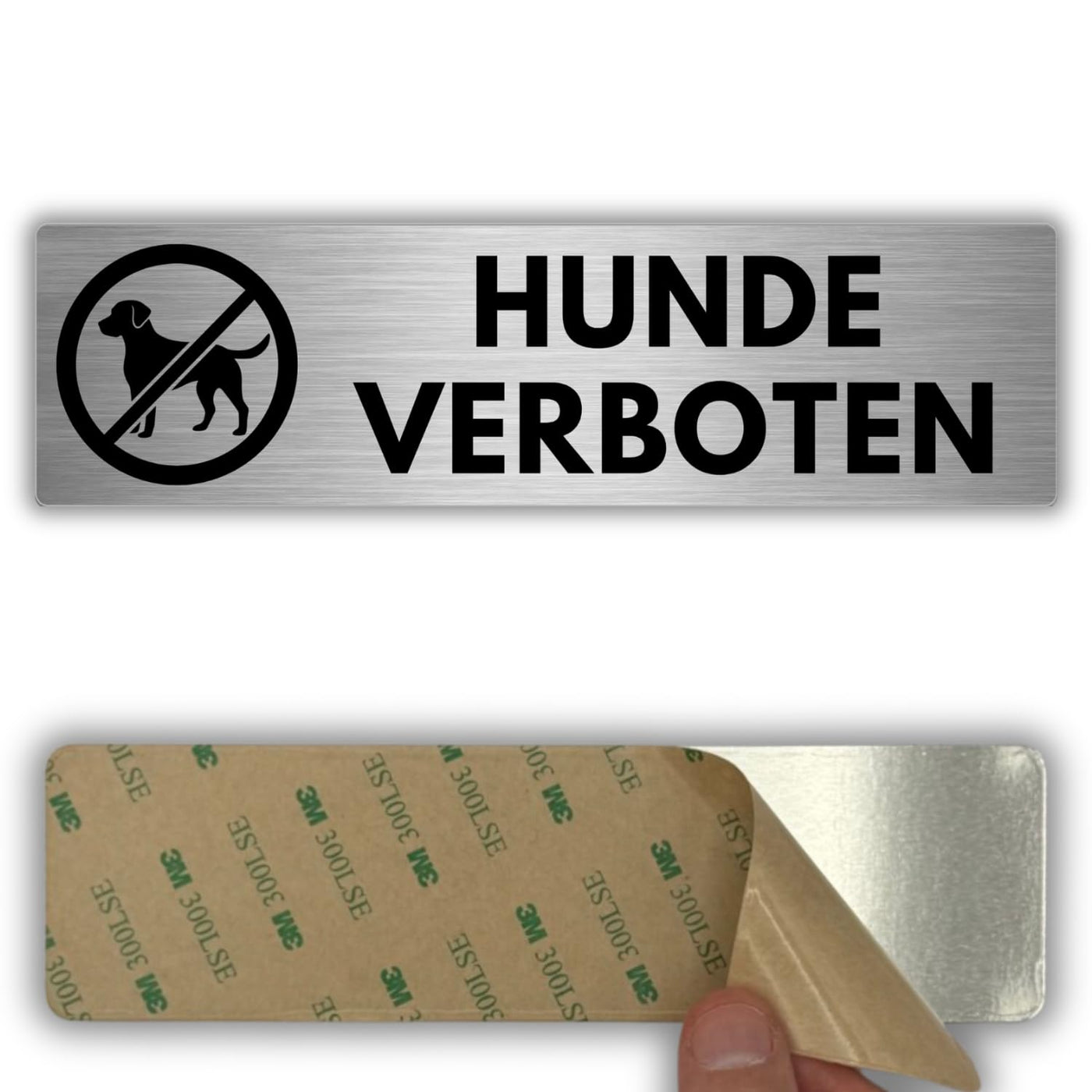 LEIASA | Selbstklebendes Schild Hunde verboten - 5x18 cm - Aluminium -
