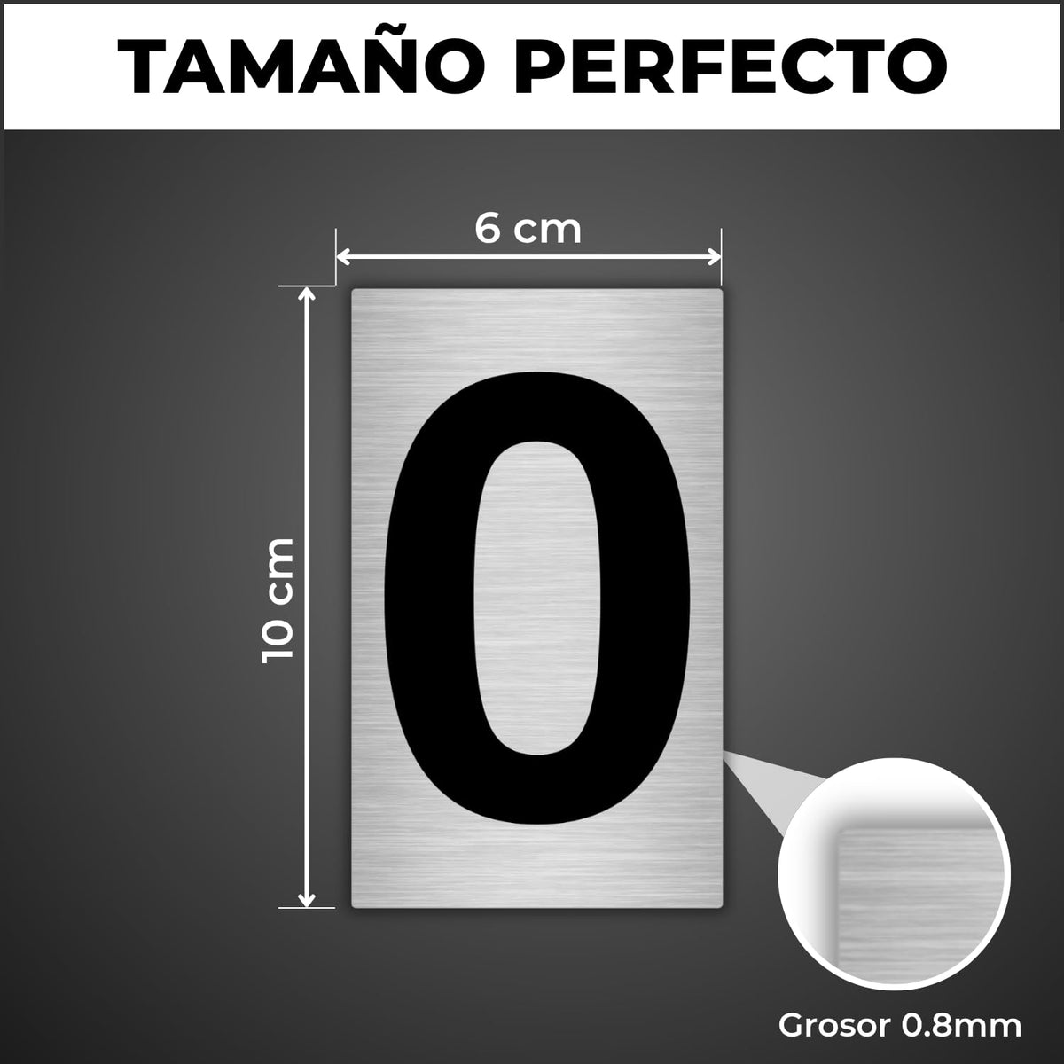 LEIASA | Numéro pour Maison - 6x10 cm - Aluminium - Chiffre Porte d'En