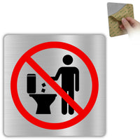 LEIASA | Cartello Non Gettare nel WC - 10x10 cm - Alluminio - No Ostruzioni