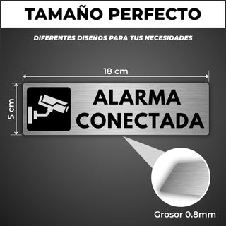 LEIASA | Señal Zona Videovigilada - 5 x 18 cm - Grosor 0.8 mm - Rótulo Cámaras de Seguridad - Señal Area Vigilada - Signo Alarma Conectada - Signo Zona Vigilada 2