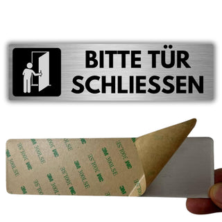 LEIASA | Selbstklebendes Schild: Bitte schließ die Tür - 5x18 cm - Dic