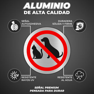 LEIASA | Panneau Animaux Interdits - Ø 100 mm - Aluminium - Aucune Bêt