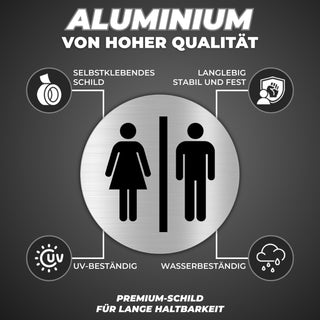 LEIASA | Selbstklebendes WC-Schild Damen & Herren - Dicke 0,8 mm - Dur