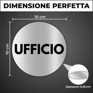 LEIASA | Segnale Adesivo Ufficio - Diametro Ø 100 mm - Spessore 0,8 mm