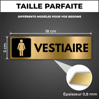 LEIASA | Panneau Vestiaire Femme - 5x18 cm - Aluminium - Casiers des D