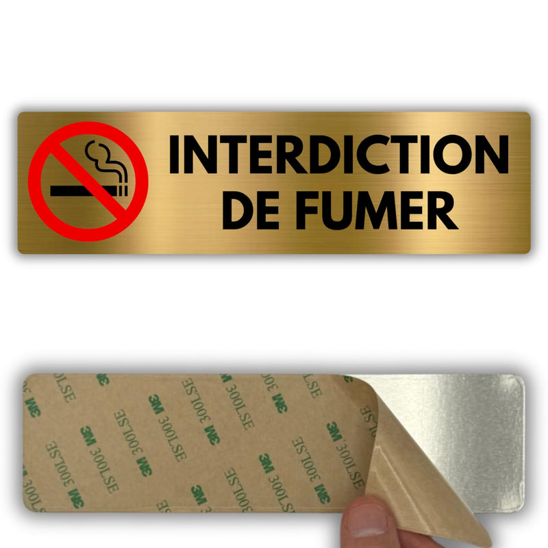 LEIASA | Panneau Interdiction de Fumer - 5x18 cm - Aluminium - Non Fum