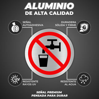 LEIASA | Panneau Eau Non Potable - Ø 100 mm - Aluminium - Boisson Pros