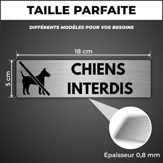 LEIASA | Panneau Adhésif Chiens Interdits - 5x18 cm - Épaisseur 0,8 mm