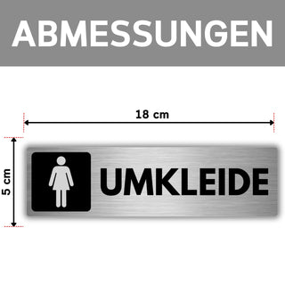 LEIASA | Selbstklebendes Schild Damen-WC - 5x18 cm - Dicke 0,8 mm - Al