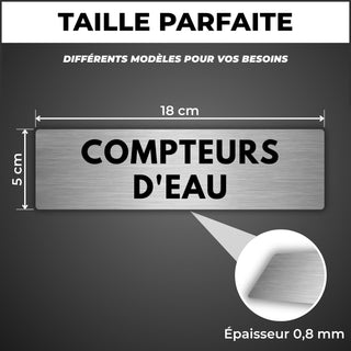 LEIASA | Panneau Compteurs d'Eau - 5x18 cm - Aluminium - Pancarte Loca
