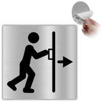 LEIASA | Schild Drücken Tür - 10x10 cm - Aluminium - Türschild Push Tür - Schild Tür Eingang - Beschilderung Öffnen - Dicke 0,8 mm - (Drücken)