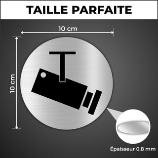LEIASA | Panneau Adhésif Zone Sous Vidéosurveillance - Diamètre Ø 100 