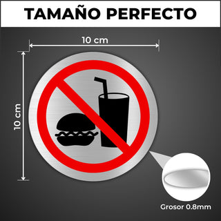 LEIASA | Panneau Interdit de Manger - Ø 10 cm - Aluminium - Sans Nourr