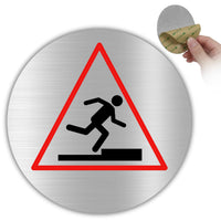LEIASA | Panneau Attention Pas de Porte - Ø 10 cm - Aluminium - Épaisseur 0,8 mm - Résistant aux intempéries - Impression UV