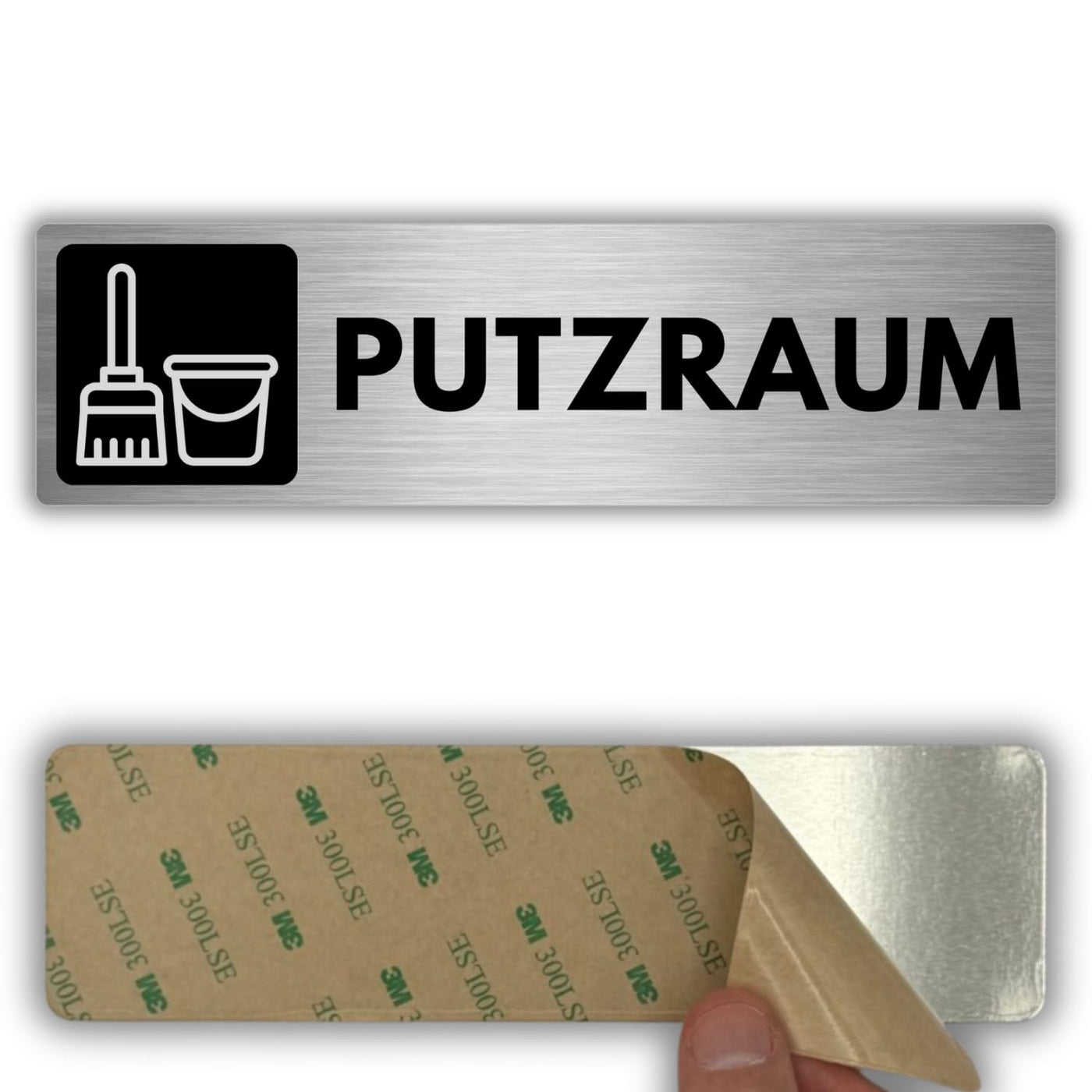 LEIASA | Schild Putzraum - 5 x 18 cm - Stärke 0,8 mm - Aluminium - Sel
