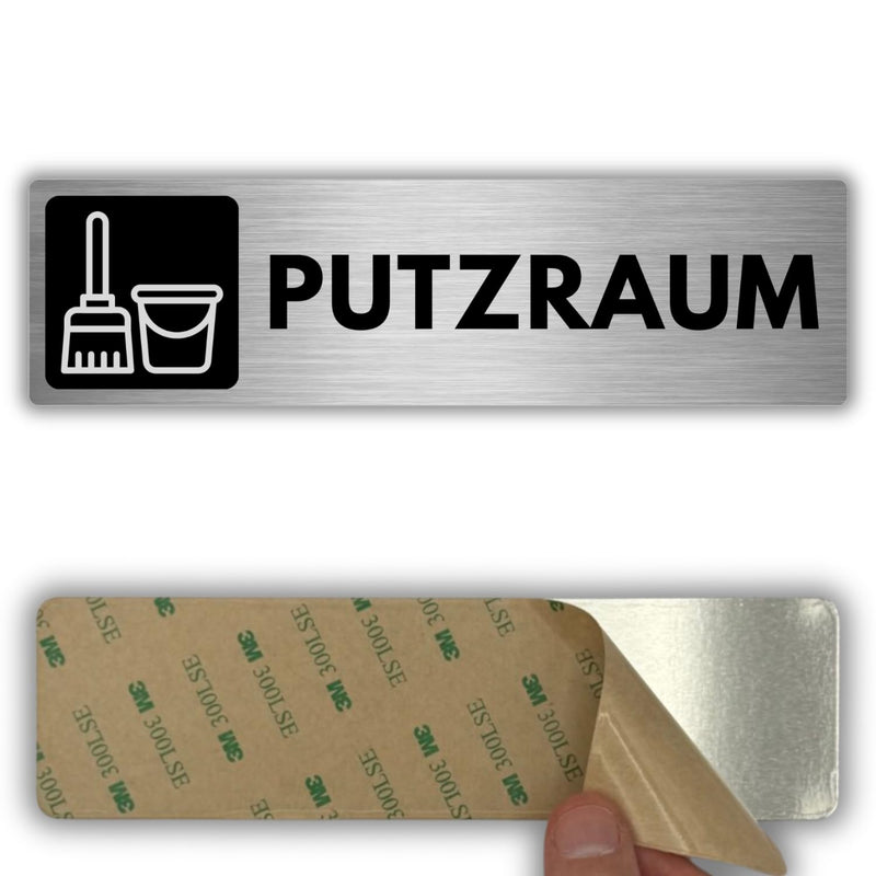 LEIASA | Schild Putzraum - 5 x 18 cm - Stärke 0,8 mm - Aluminium - Sel
