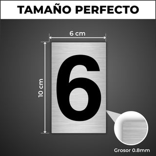 LEIASA | Numéro pour Maison - 6x10 cm - Aluminium - Chiffre Porte d'En