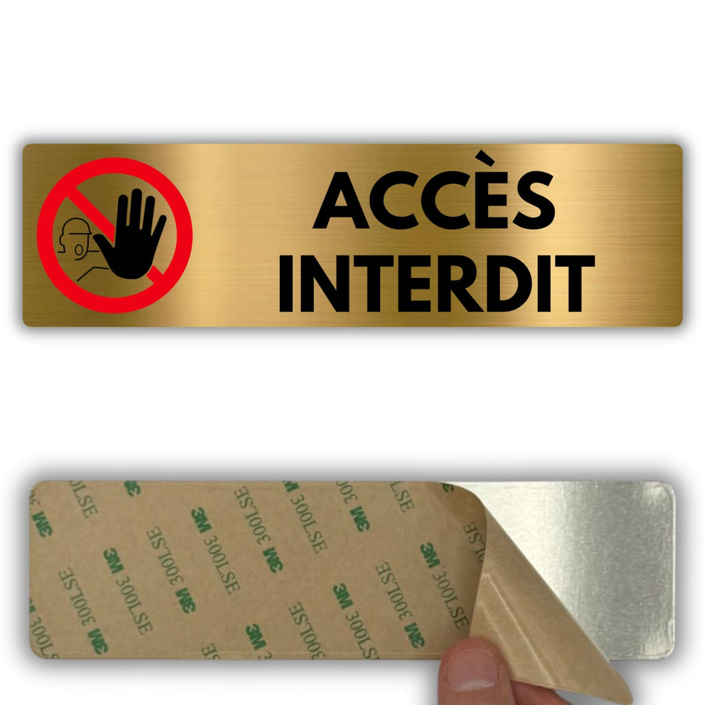 LEIASA | Panneau Accès Interdit - 5x18 cm - Aluminium - Zone Non Autor