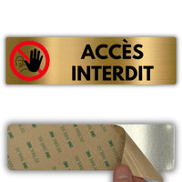 LEIASA | Panneau Accès Interdit - 5x18 cm - Aluminium - Épaisseur 0,8 mm - Résistant aux intempéries - Impression UV