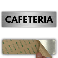 LEIASA | Selbstklebendes Schild Cafeteria - 5x18 cm - Aluminium - Hinweisschild Café - Kantine Aufkleber - Türschild - Kaffeebereich Hinweis - Dicke 0,8 mm - (Cafeteria)