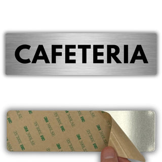 LEIASA | Selbstklebendes Schild Cafeteria - 5x18 cm - Aluminium - Hinw
