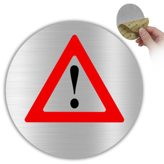 LEIASA | Panneau d'Avertissement - Ø 10 cm - Aluminium - Attention Pru