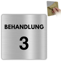 LEIASA | Schild Behandlung - 12x12 cm - Aluminium - Türschild Behandlungsraum - Hinweisschild Arztpraxis - Symbol Therapie - Behandlungszimmer - 3M Selbstklebend - Dicke 0,8 mm (Behandlung 3)