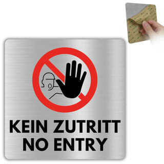 LEIASA | Schild Kein Zutritt - 12x12 cm - Aluminium - Verboten - Eintr