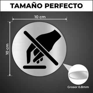LEIASA | Aufkleber Schild Nicht Berühren - Stärke 0,8 mm - Durchmesser
