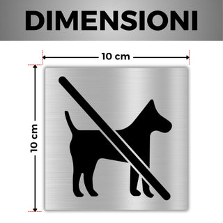 LEIASA | Cartello Adesivo Vietato l’Ingresso ai Cani - 10x10 cm - Spes