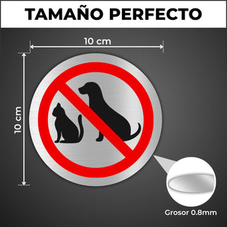 Schild Keine Haustiere rund Aluminium Ø 10 cm | LEIASA