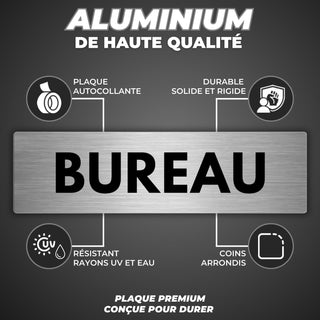 LEIASA | Plaque Bureau - 5x18 cm - Épaisseur 0,8 mm - Aluminium - Pann