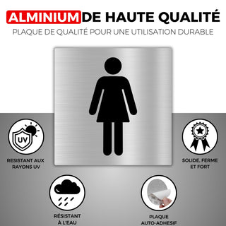 LEIASA | Panneau Autocollant Femme WC - Épaisseur 0,8 mm - 10x10 cm - 