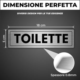 LEIASA | Segnale Adesivo Toilette Uomo Donna - 5x18 cm - Spessore 0,8 