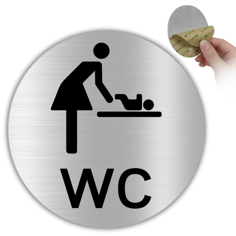 LEIASA | Wickelraum Schild - 5x18 cm - Aluminium - Mutter-Kind-Toilett