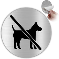 LEIASA | Selbstklebendes „Keine Hunde erlaubt“-Schild - Dicke 0,6 mm - Durchmesser Ø 100 mm - Aluminium  -Beschilderung - „Keine Hunde erlaubt“-Signal - (Verbotsschild für Hunde)