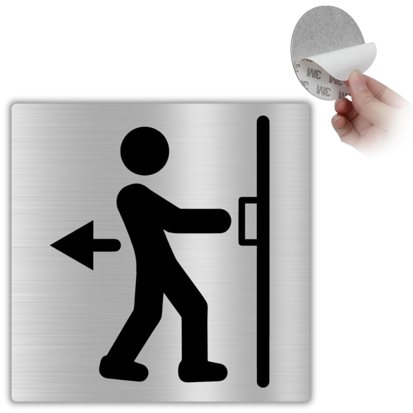 LEIASA | Schild Ziehen Tür - 10x10 cm - Aluminium - Hinweisschild - Tü