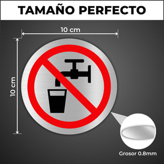 LEIASA | Panneau Eau Non Potable - Ø 100 mm - Aluminium - Boisson Pros