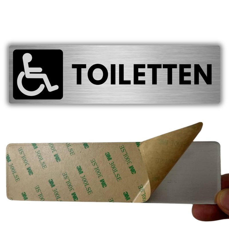 LEIASA | Selbstklebendes Schild WC für Behinderte - 5x18 cm - Dicke 0,
